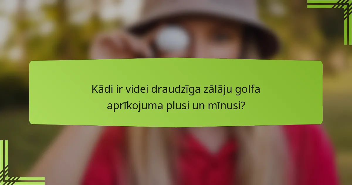 Kādi ir videi draudzīga zālāju golfa aprīkojuma plusi un mīnusi?