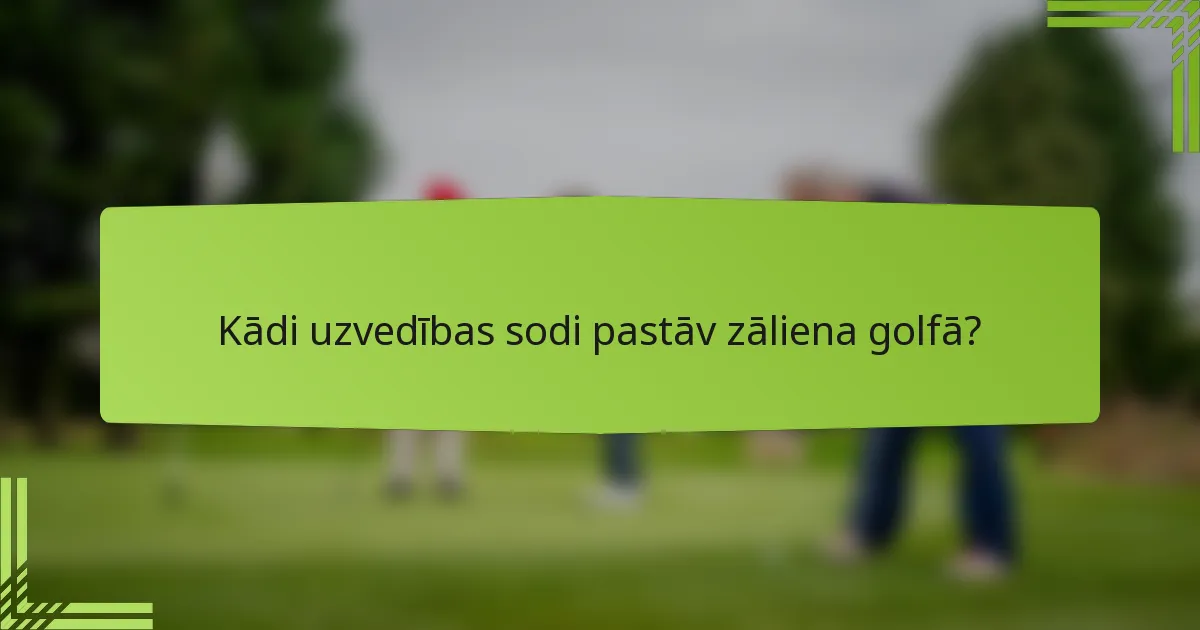 Kādi uzvedības sodi pastāv zāliena golfā?