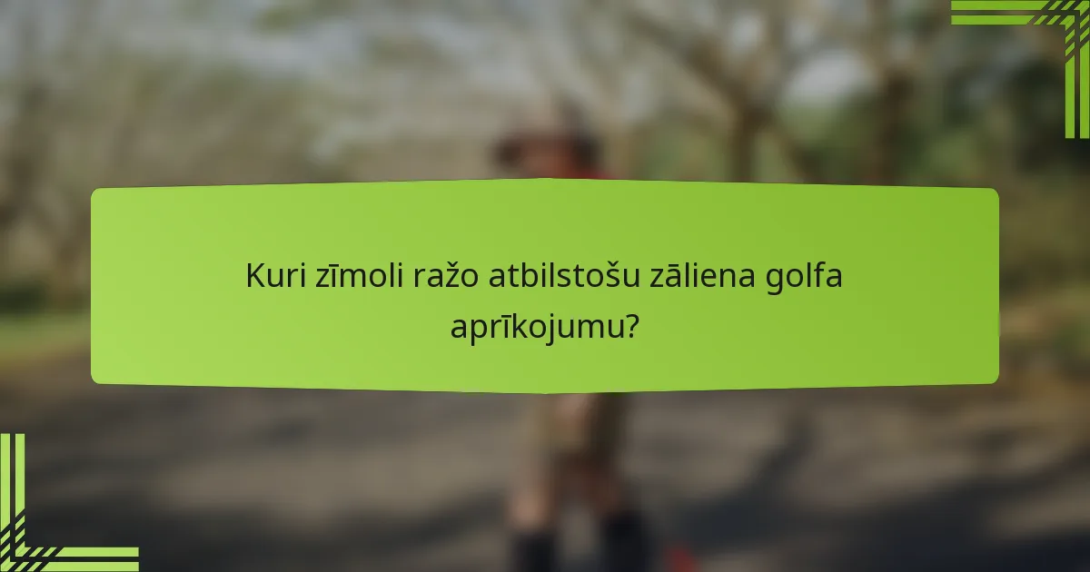 Kuri zīmoli ražo atbilstošu zāliena golfa aprīkojumu?
